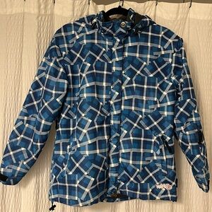 Airwalk Water Resident Winter Coat Blue and White Big Kids Size 14/16
